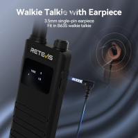 Retevis B63S Walkie Talkie, vysílačka PMR446 se sluchátky, RT622P (3.0), LCD, VOX, USB-C, 1620 mAh, tenká vysílačka, sada 4 kusů